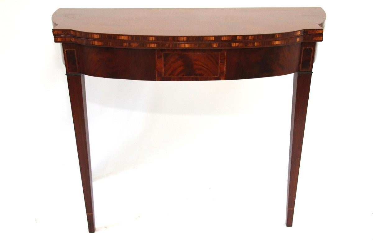 American Late 18th Century Massachusetts Hepplewhite Card Table For Sale