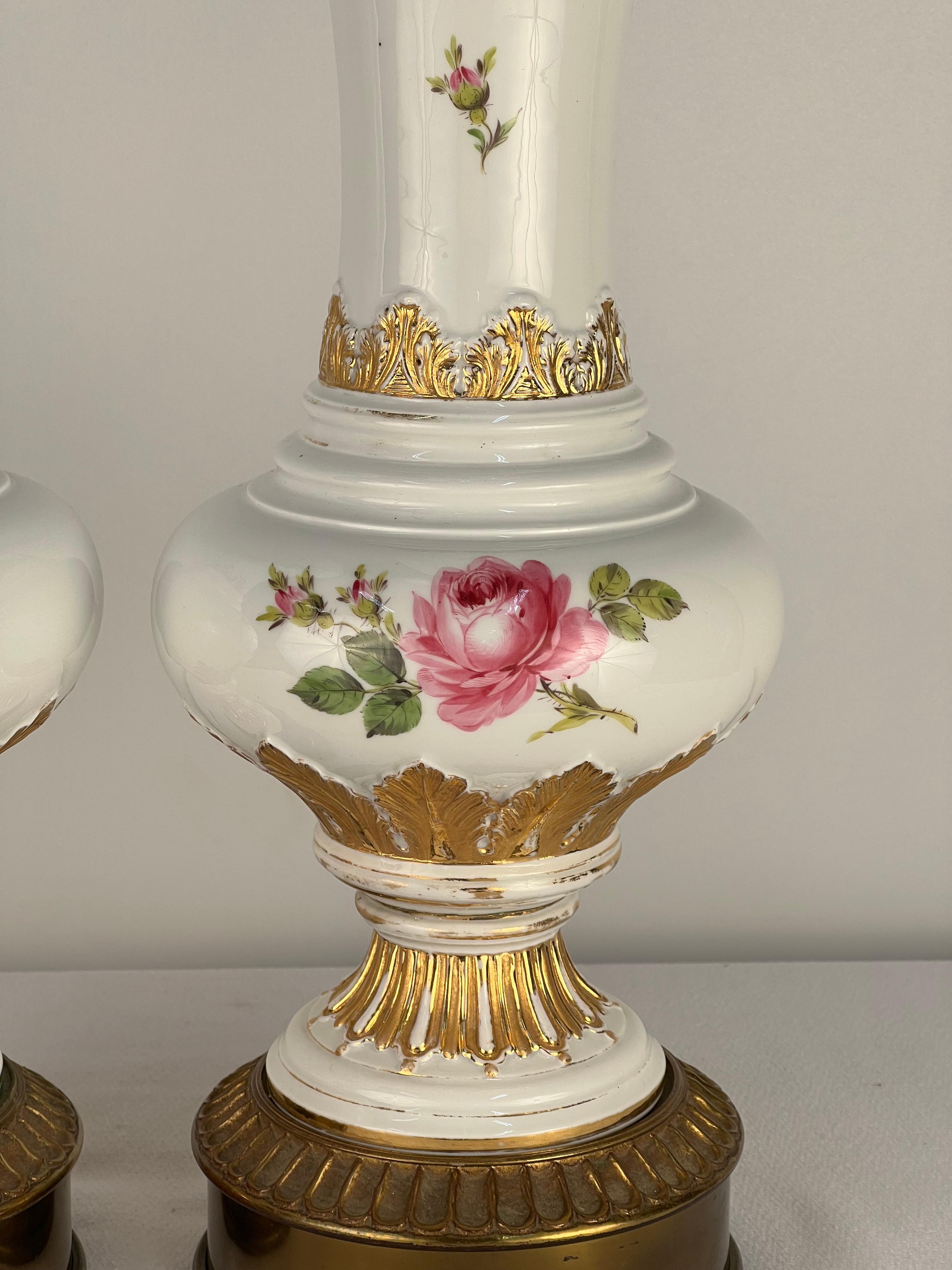 Late 18th Century Meissen Vase Table Lamps from the Estate of Doris Day 4