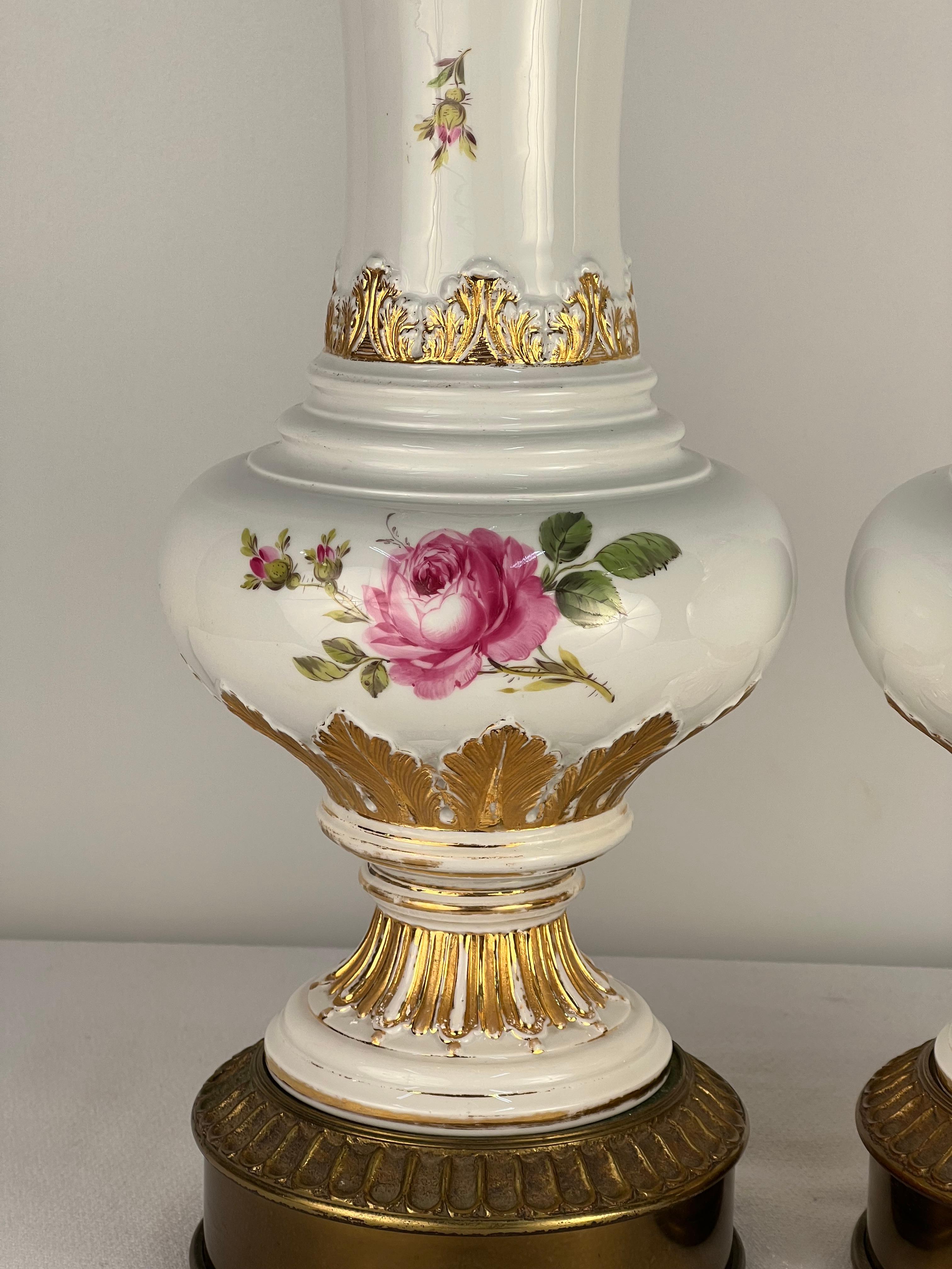 Late 18th Century Meissen Vase Table Lamps from the Estate of Doris Day 5