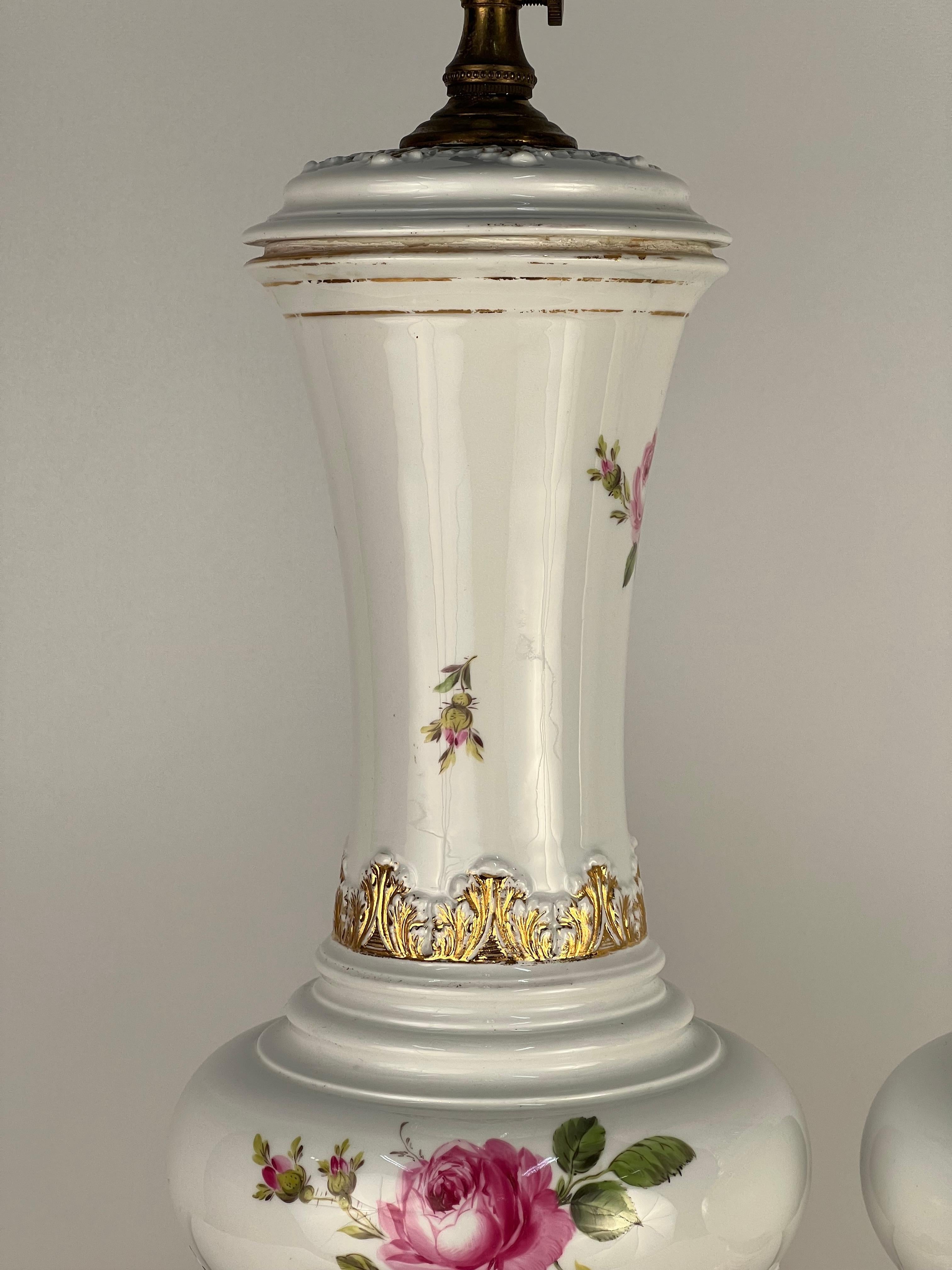 Late 18th Century Meissen Vase Table Lamps from the Estate of Doris Day 6