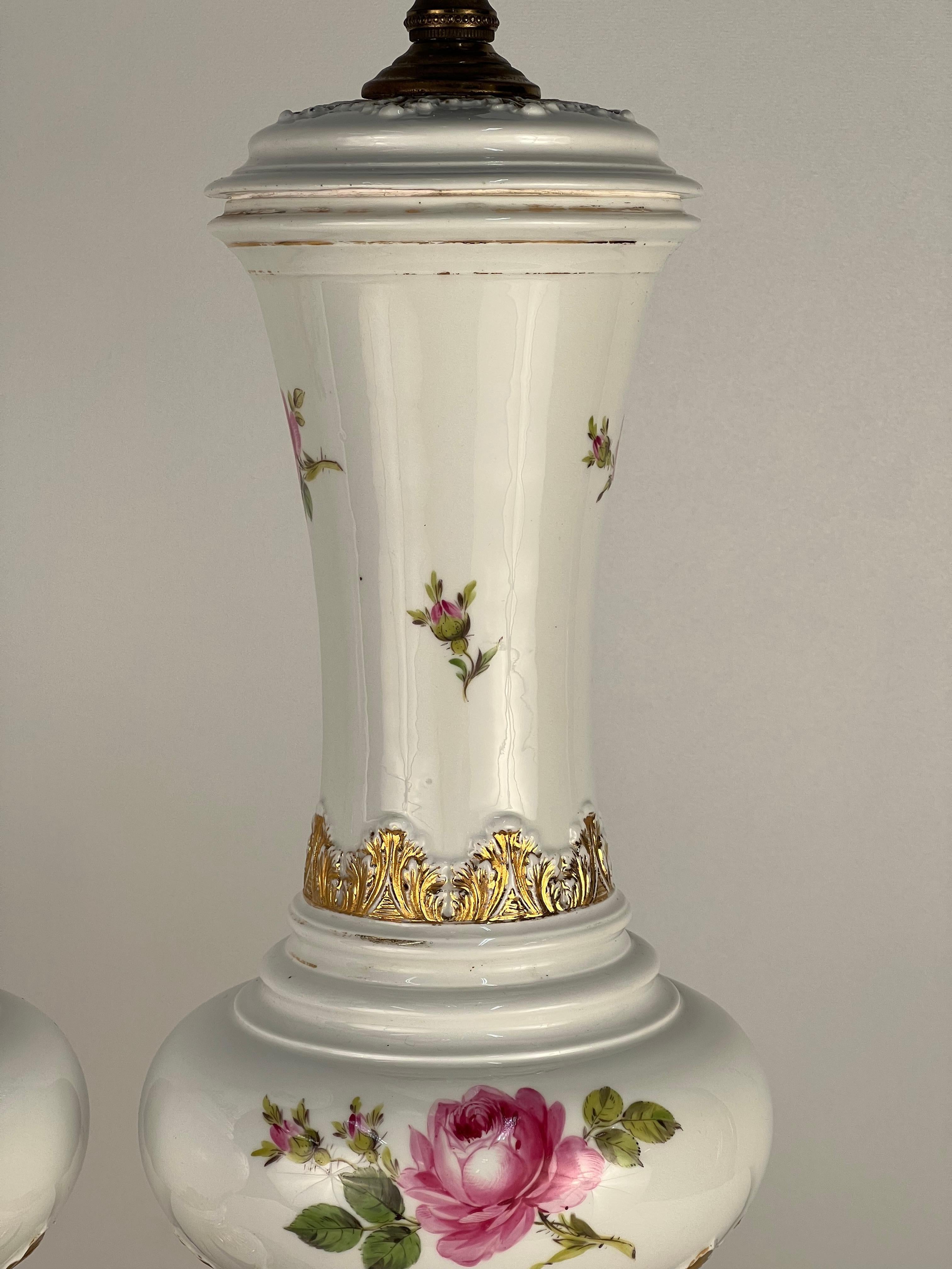Late 18th Century Meissen Vase Table Lamps from the Estate of Doris Day 7