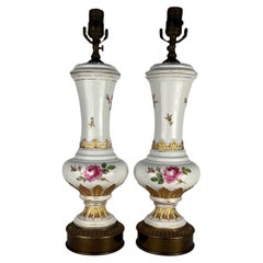 Late 18th Century Meissen Vase Table Lamps from the Estate of Doris Day