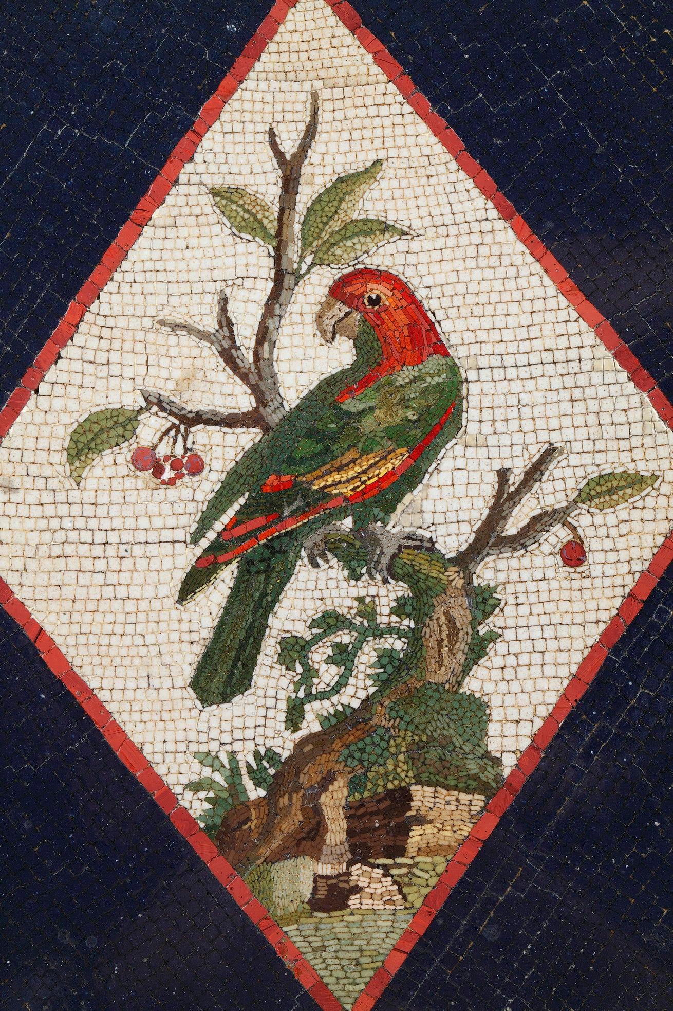 Classical Roman Late 18th Century Micromosaic with Parrot on a branch. From a Model by G.Raffael For Sale