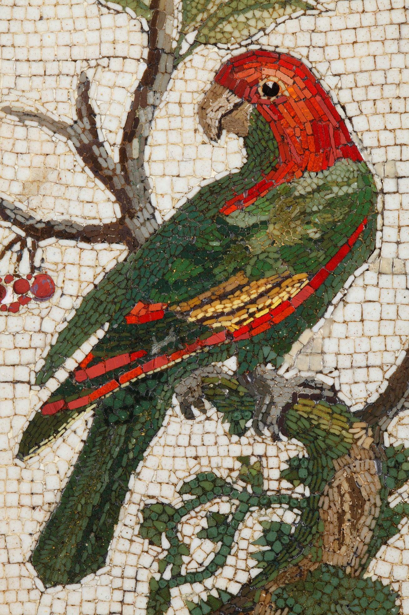 Late 18th Century Micromosaic with Parrot on a branch. From a Model by G.Raffael For Sale 1