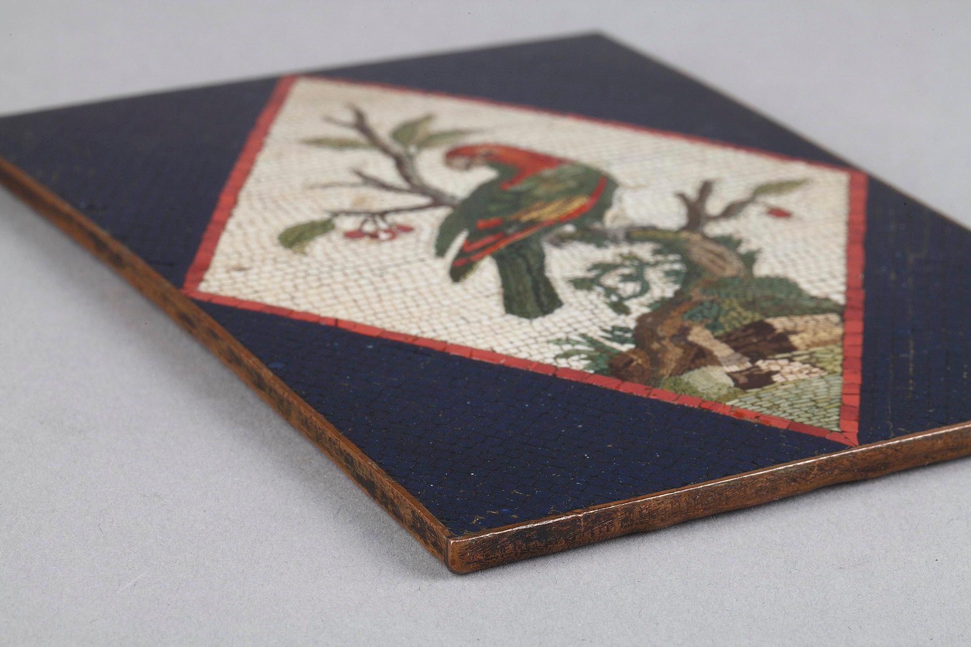 Late 18th Century Micromosaic with Parrot on a branch. From a Model by G.Raffael For Sale 3