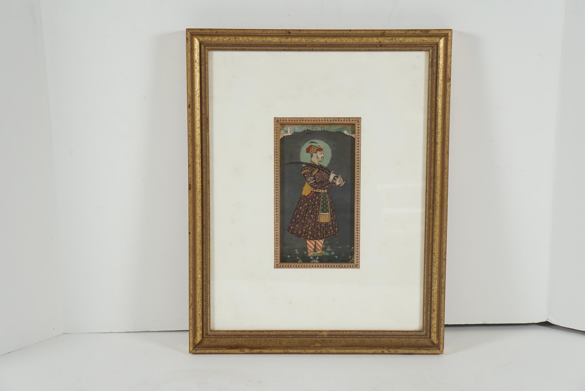 Late 18th Century Moghul Painting of the Emperor Shah Jahan For Sale 1
