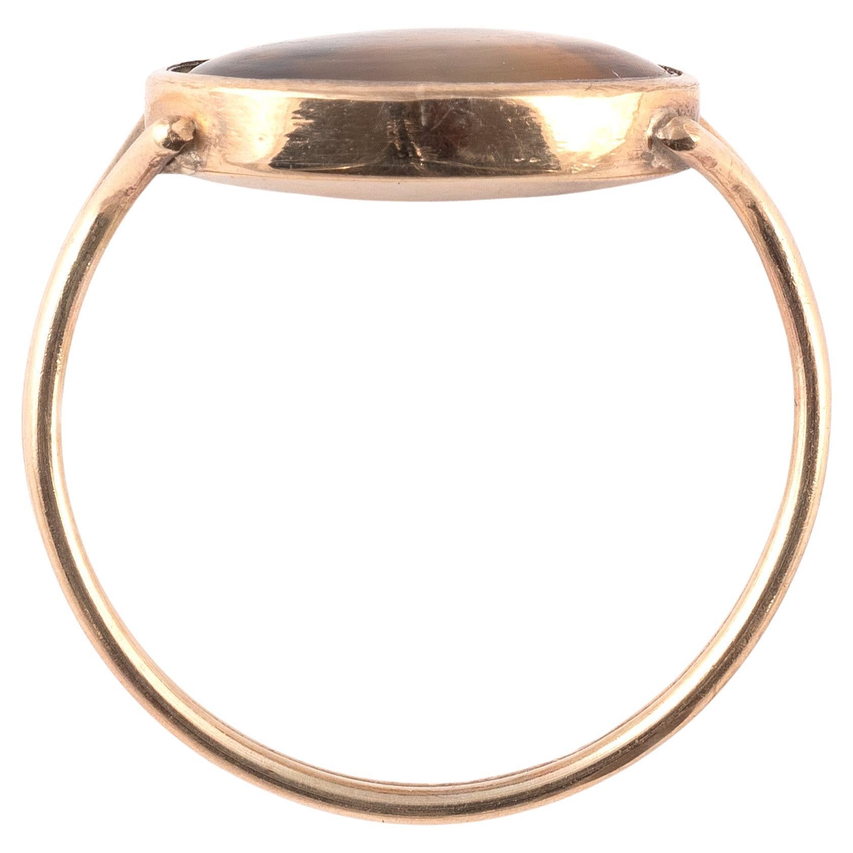 Anillo de ágata musgosa de finales del siglo XVIII Cabujón en venta