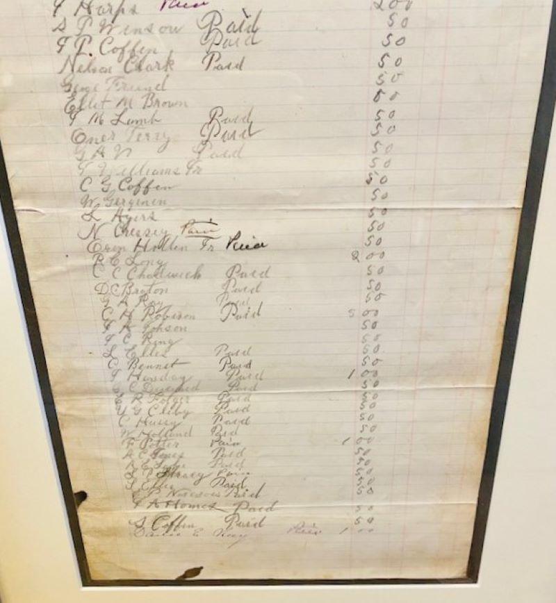 American Colonial Late 18th Century Nantucket Brant Point Lighthouse Ledger Page For Sale
