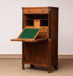Late 18th Century Narrow Oak Swedish Study Cabinet / Secretaire in Empire Style