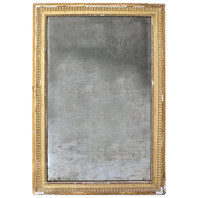 Late 18th Century Naturally Distressed Gilded and Gesso Mirror