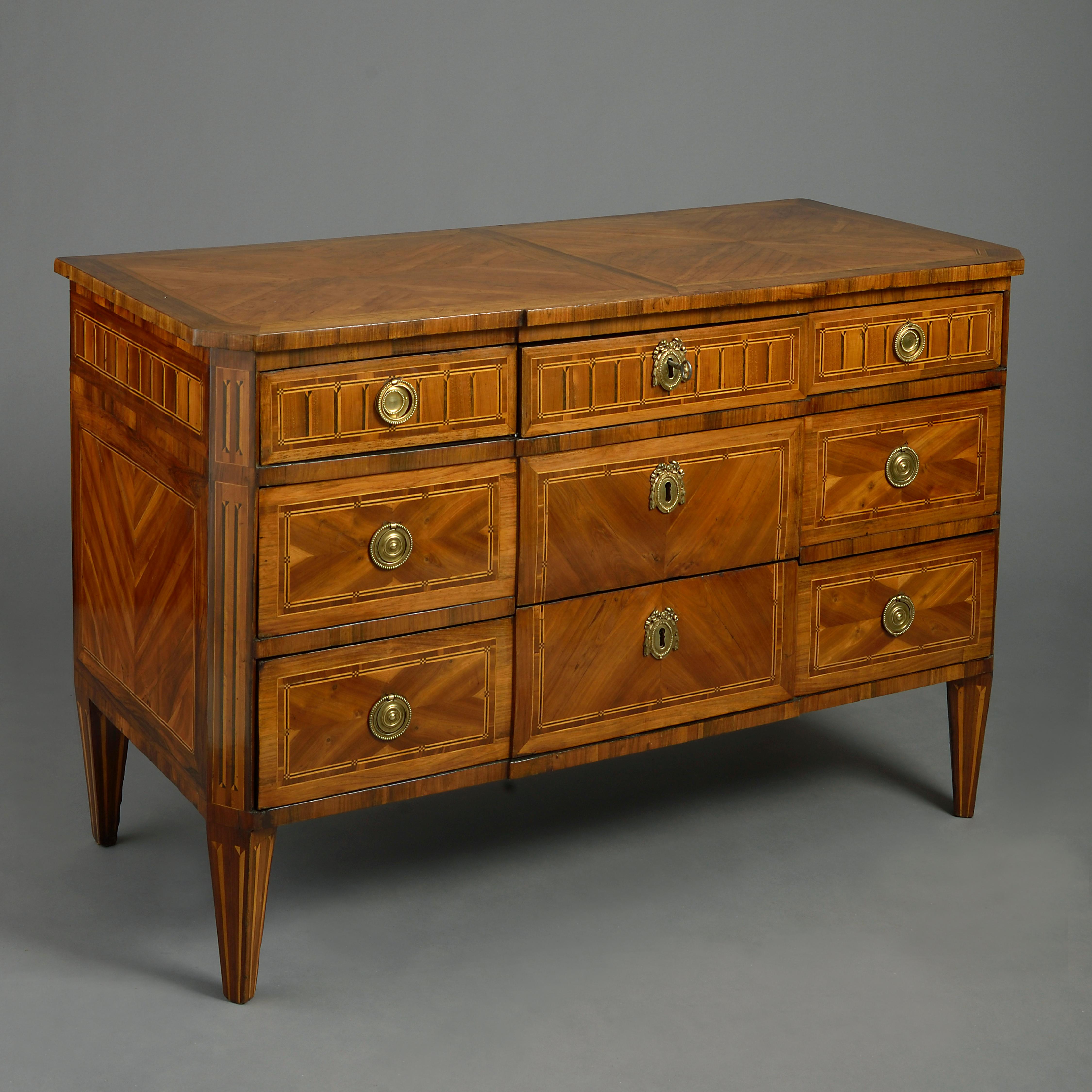 Italian Late 18th Century Neoclassical Parquetry Commode