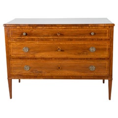 Late 18th Century Neoclassical Chest Of Drawers In Walnut And Cherry Late 18th Century Neoclassical Chest Of Drawers In Walnut And Cherry