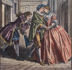 Incisione di moda francese neoclassica del XVIII secolo di François Boucher