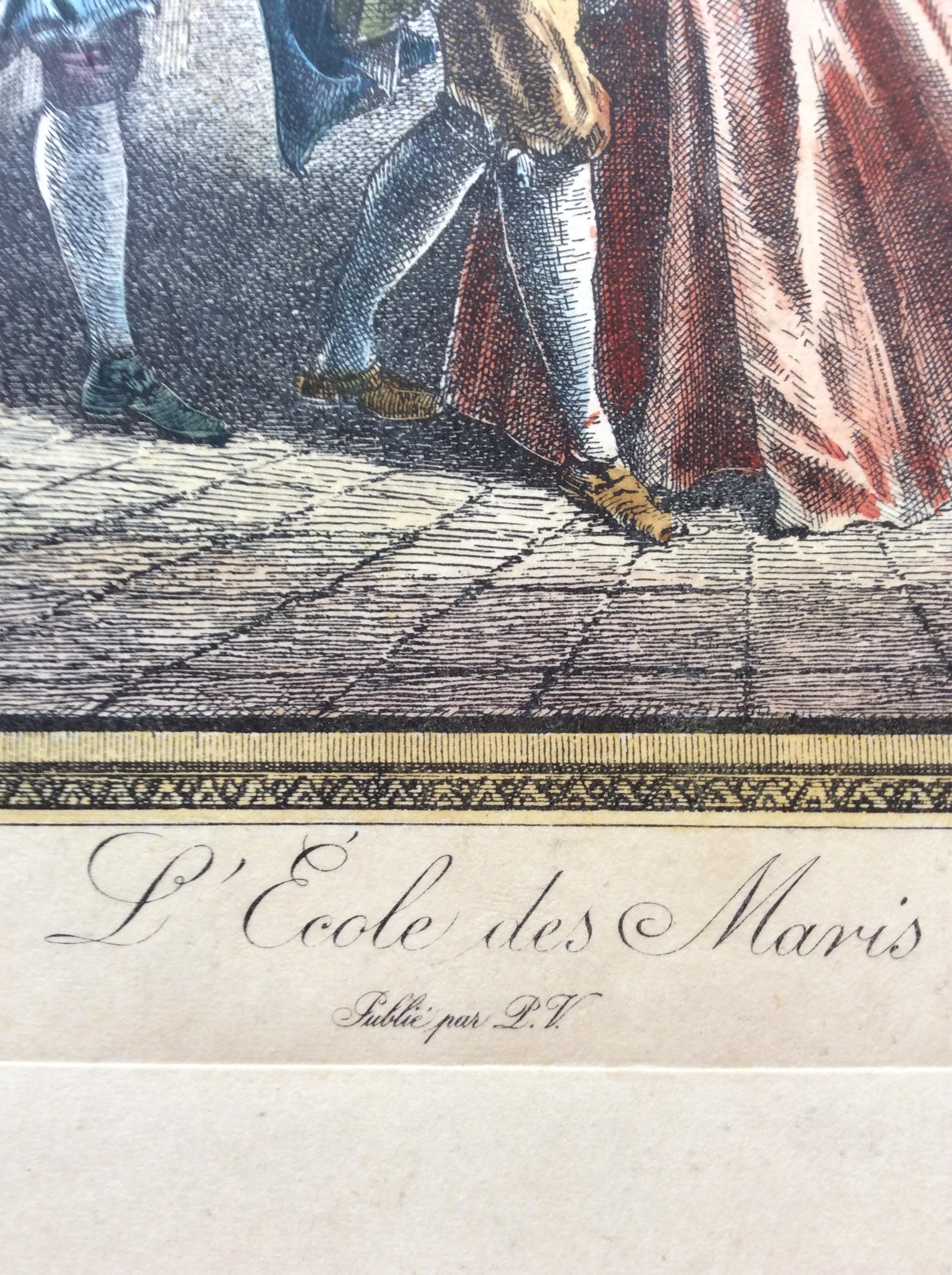 Neoklassizistischer französischer Modestich aus dem 18. Jahrhundert von François Boucher (Französisch) im Angebot