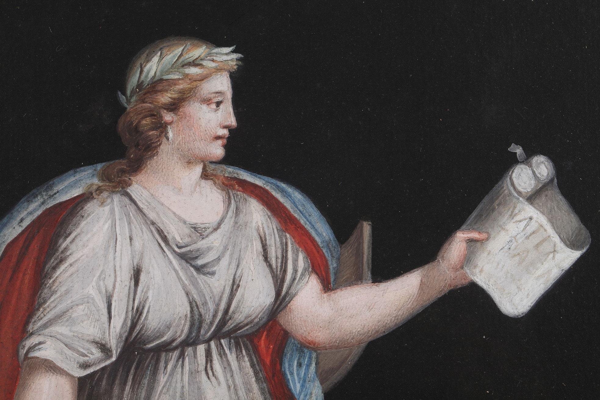 Late 18th Century Neoclassical Gouaches, Three Muses 5