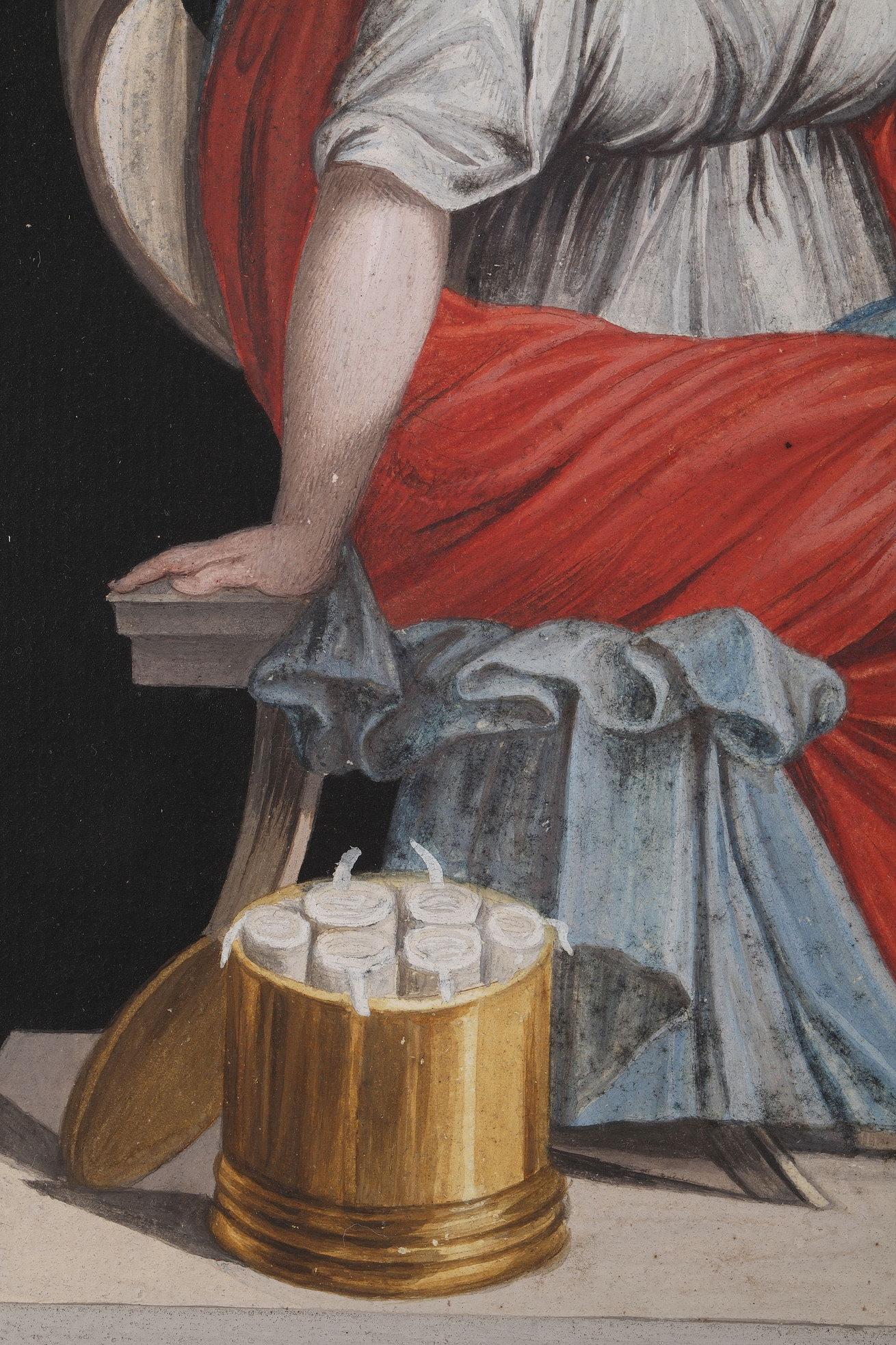 Late 18th Century Neoclassical Gouaches, Three Muses 6