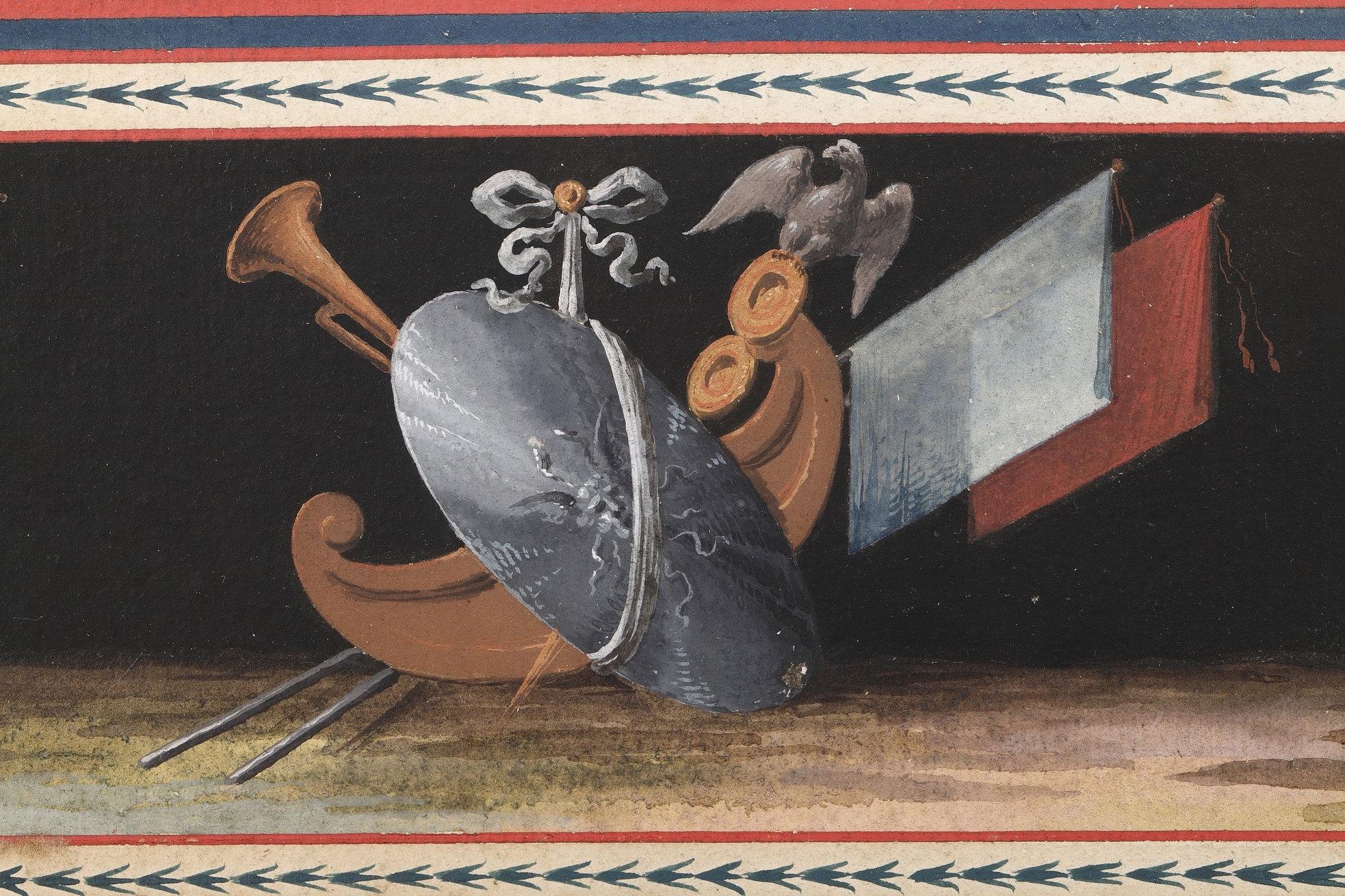 Late 18th Century Neoclassical Gouaches, Three Muses 7