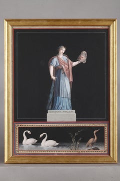 Late 18th Century Neoclassical Gouaches, Three Muses
