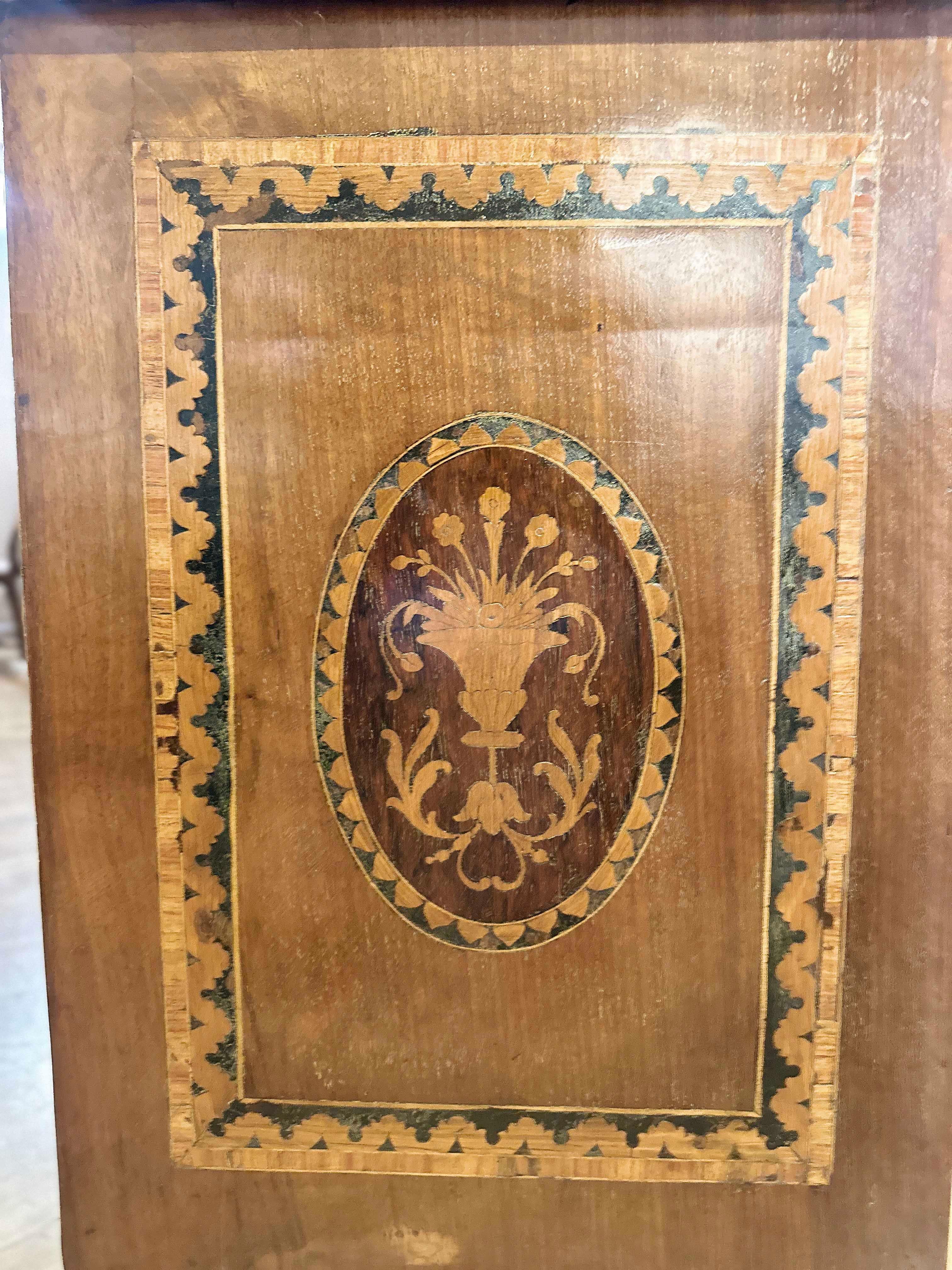 Bronzo CASSETTIERA NEOCLASSICA INLAIDATA DEL TARDO 18° SECOLO in vendita