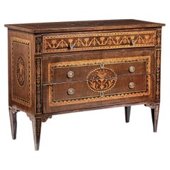 LATE 18th CENTURY NEOCLASSICAL INLAID CHEST OF DRAWERS LATE 18th CENTURY NEOCLASSICAL INLAID CHEST OF DRAWERS