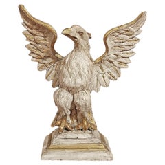 LATE 18th CENTURY NEOCLASSICAL PAINTED WOOD EAGLE SCULPTURE