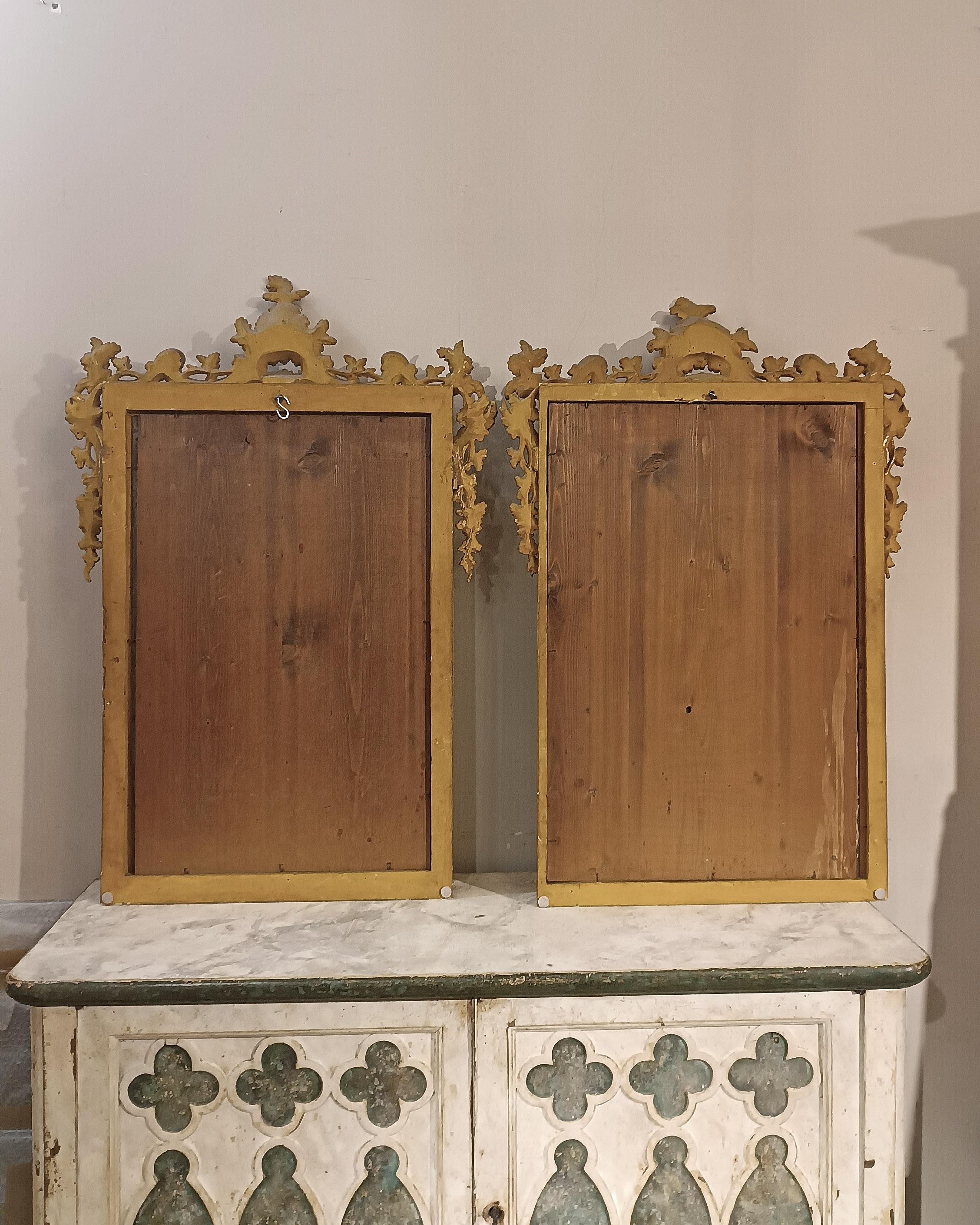 LATE 18th CENTURY NEOCLASSICAL PAIR OF MIRRORS WITH ENGRAVED GLASS in vendita 2