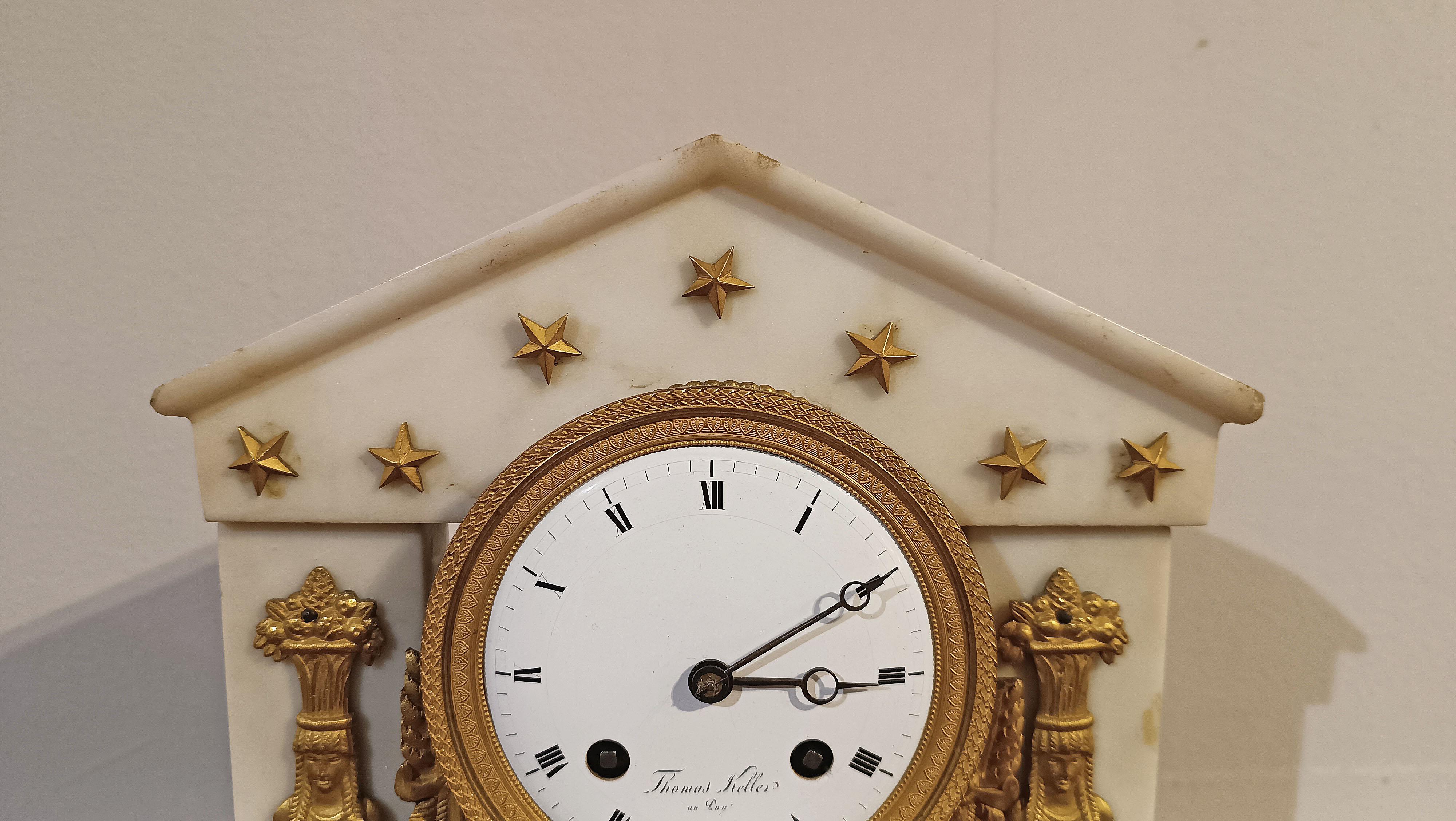 LATE 18th CENTURY NEOCLASSICAL “TEMPIETTO” CLOCK For Sale 3