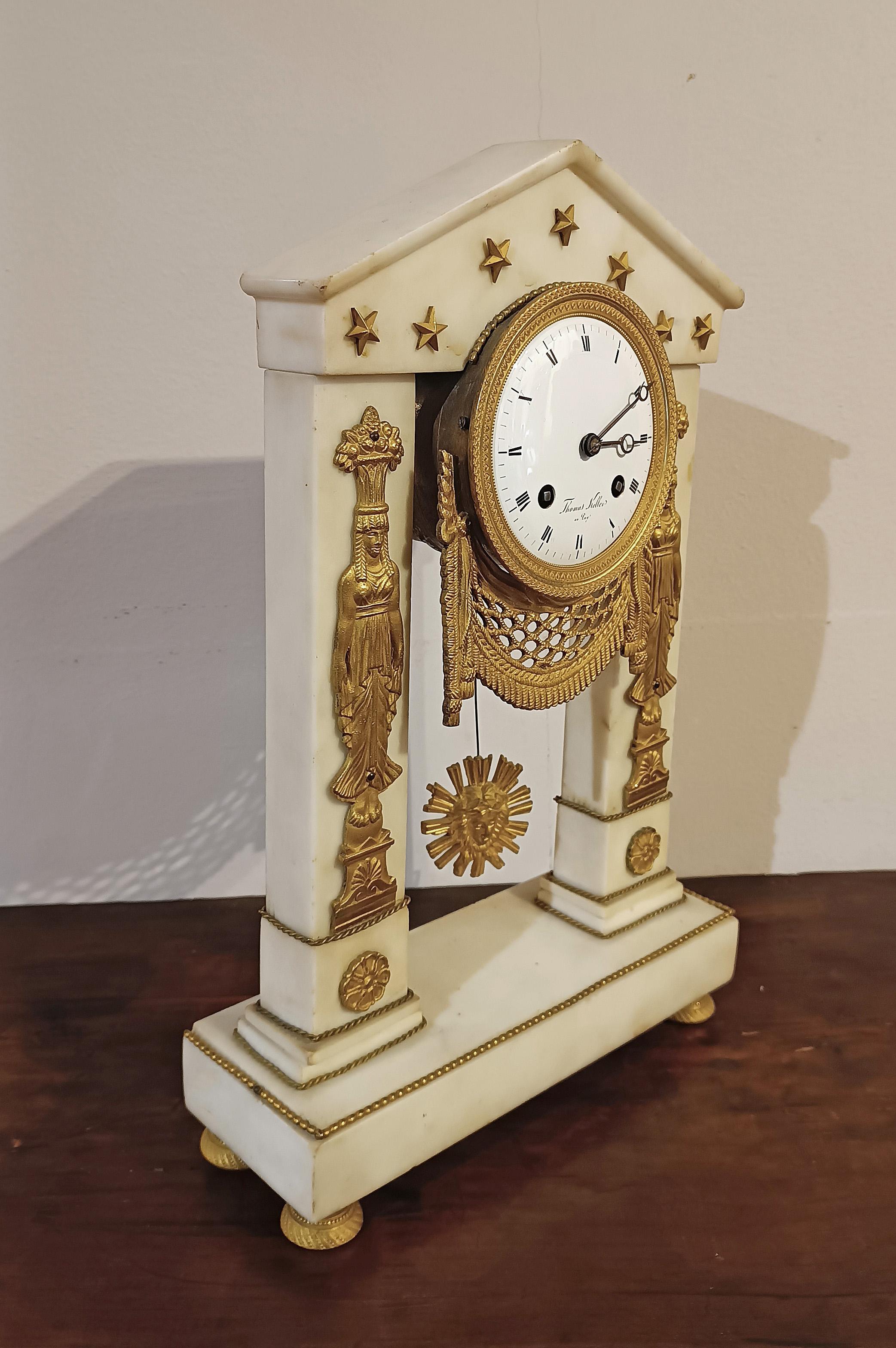 Neoclassical Revival LATE 18th CENTURY NEOCLASSICAL “TEMPIETTO” CLOCK For Sale