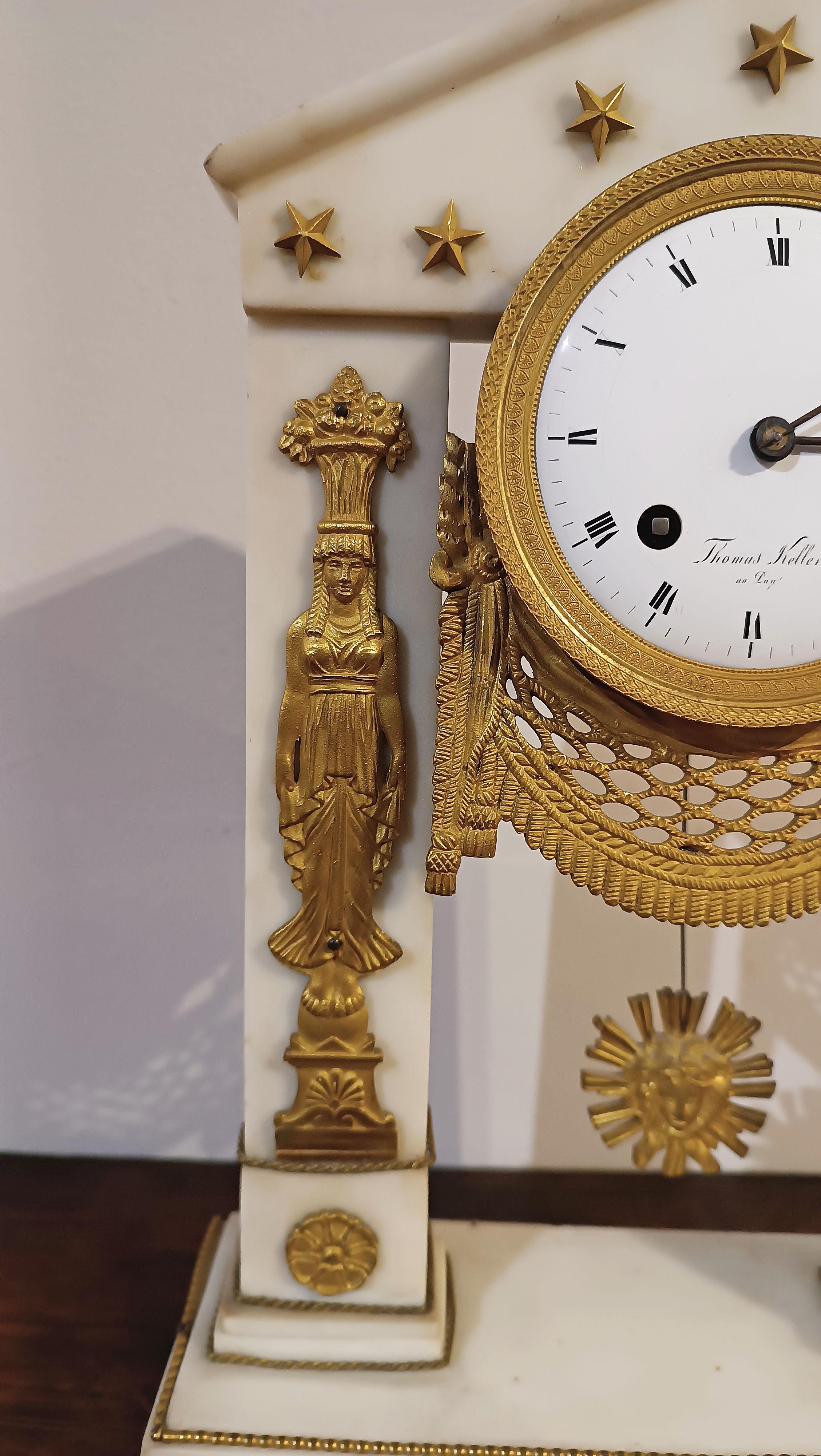 LATE 18th CENTURY NEOCLASSICAL “TEMPIETTO” CLOCK In Good Condition For Sale In Firenze, FI