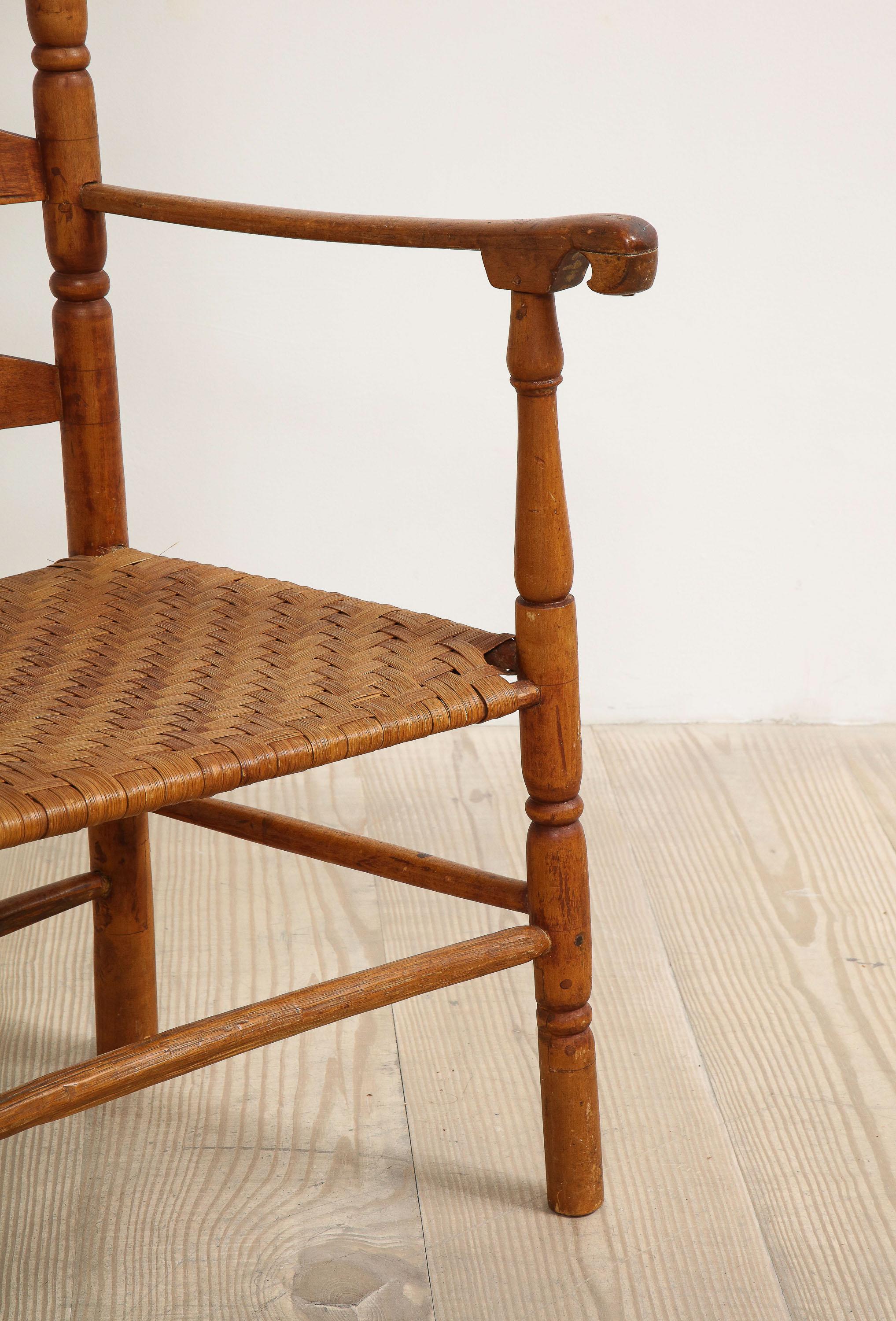 Wood Late 18th Century New England Ladder Back Armchair