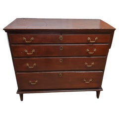 Late 18th Century New England Pine Blanket Chest with False Drawers