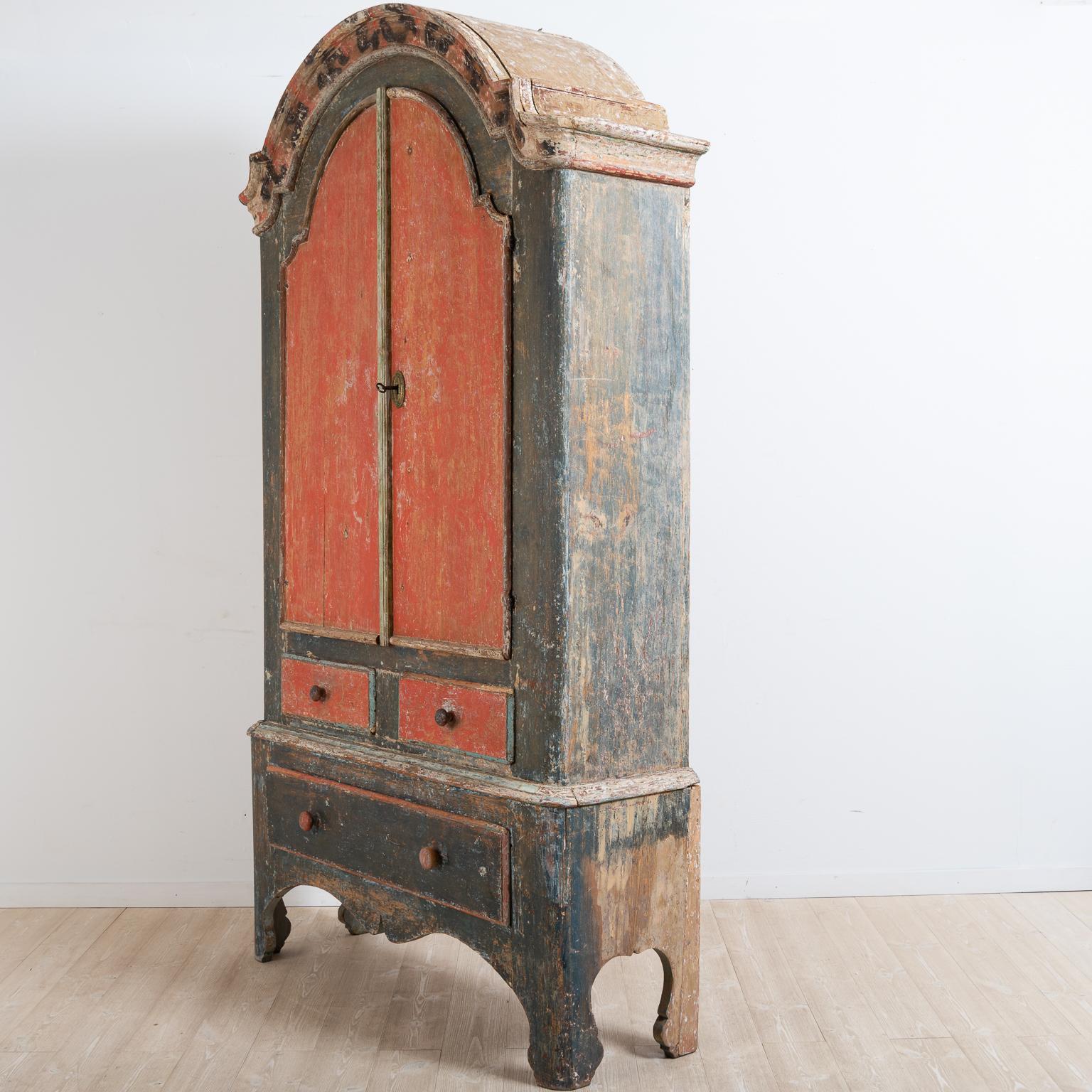Antique Northern Swedish Authentic Rococo Cabinet For Sale 5