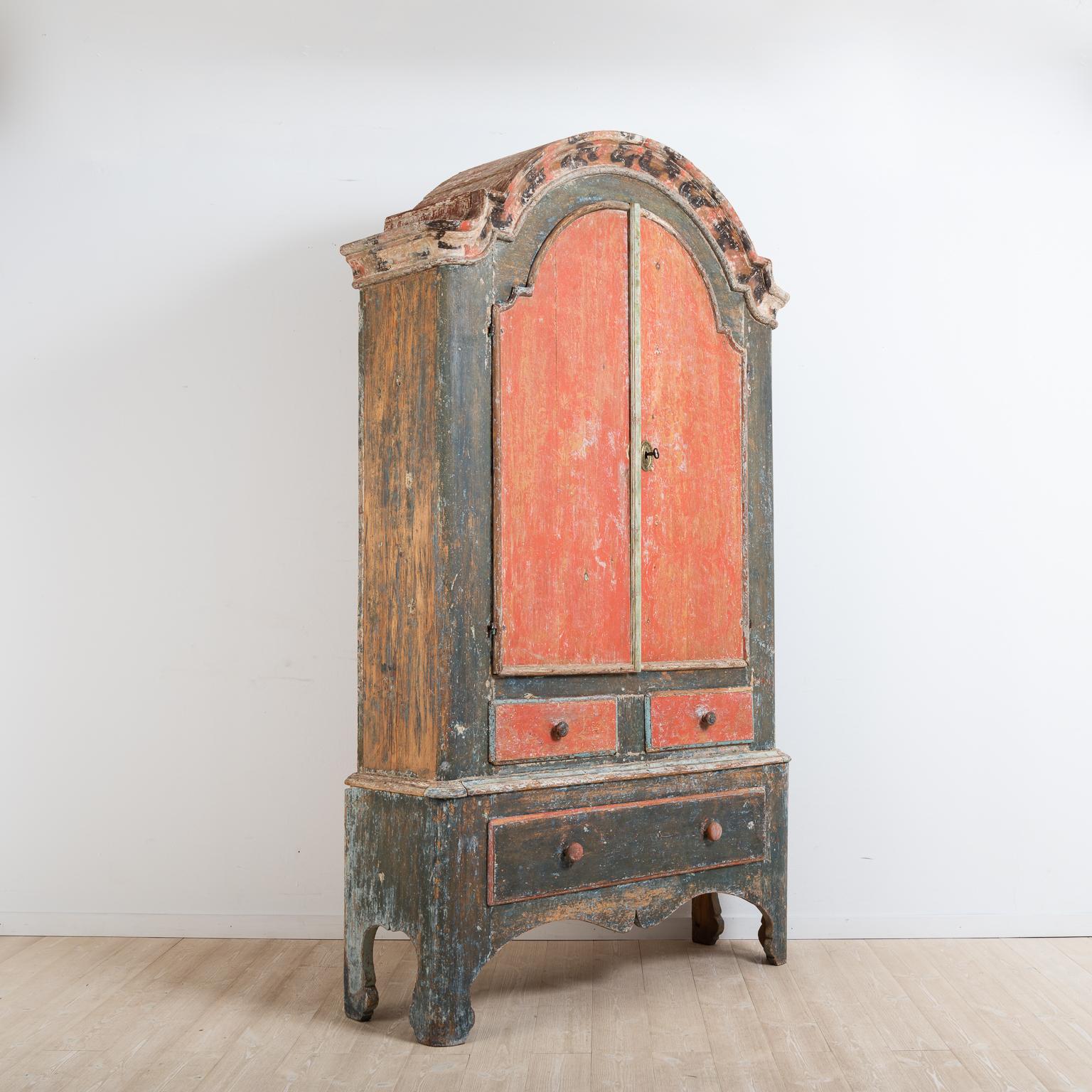 Antique Northern Swedish Authentic Rococo Cabinet For Sale 2