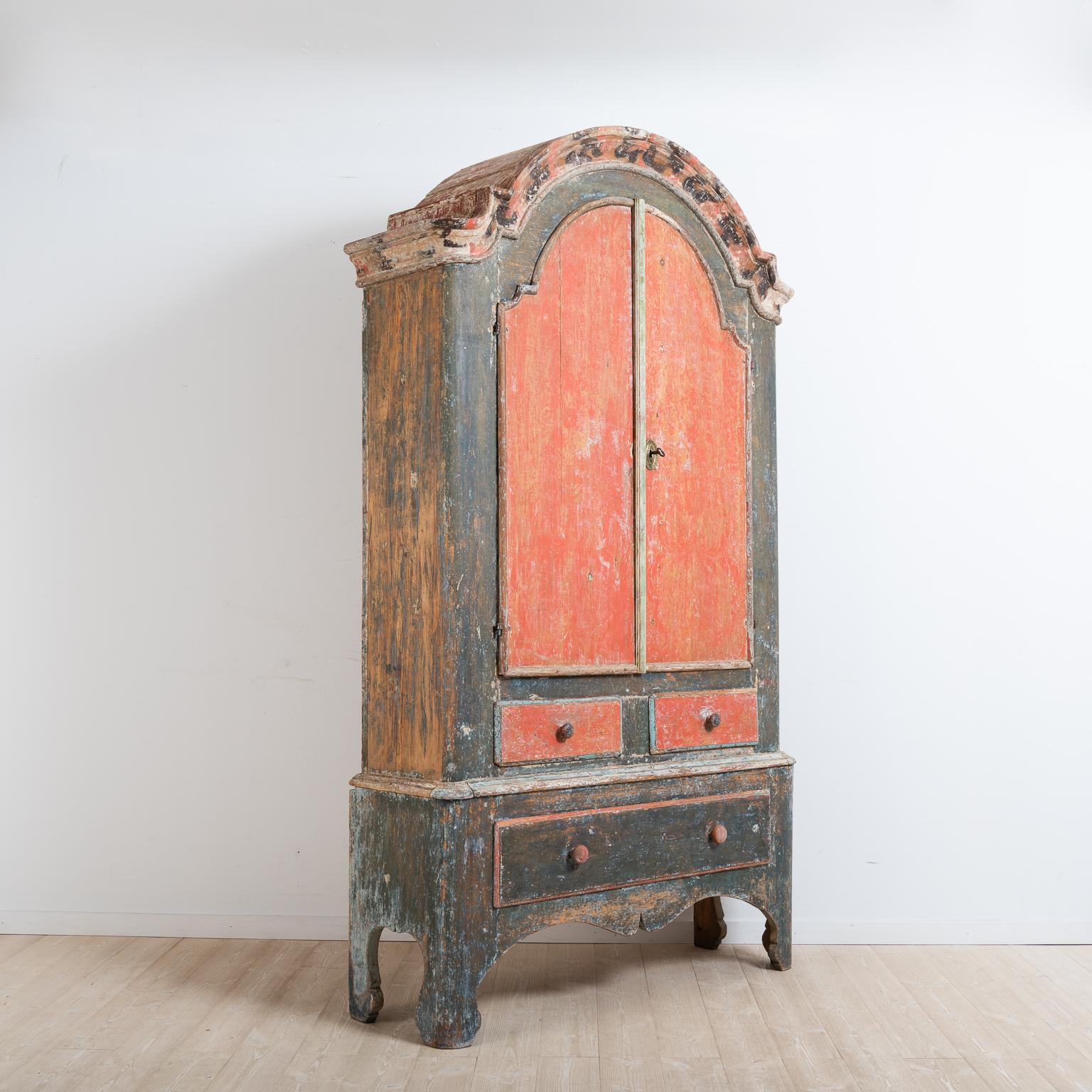 Antique Northern Swedish Authentic Rococo Cabinet For Sale 3