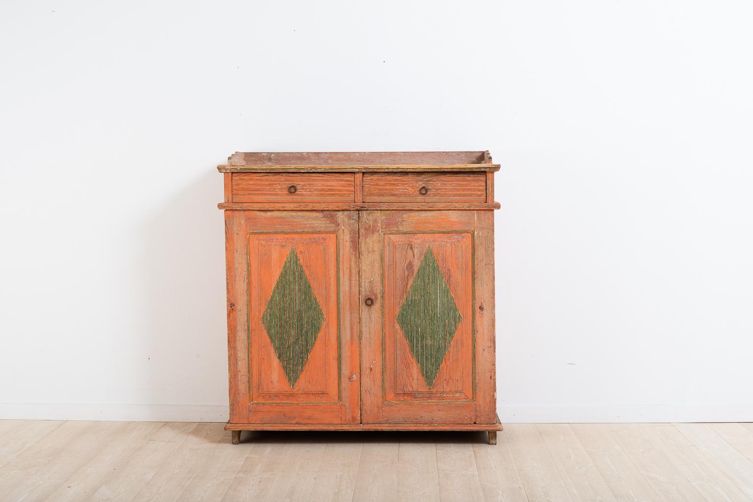 Hand-Painted Late 18th Century Northern Swedish Gustavian Sideboard