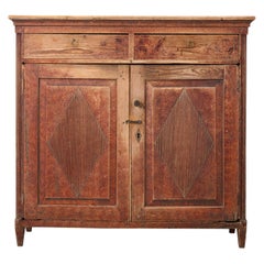 Antique Genuine Rustic Northern Swedish Gustavian Tall Wood Red Sideboard