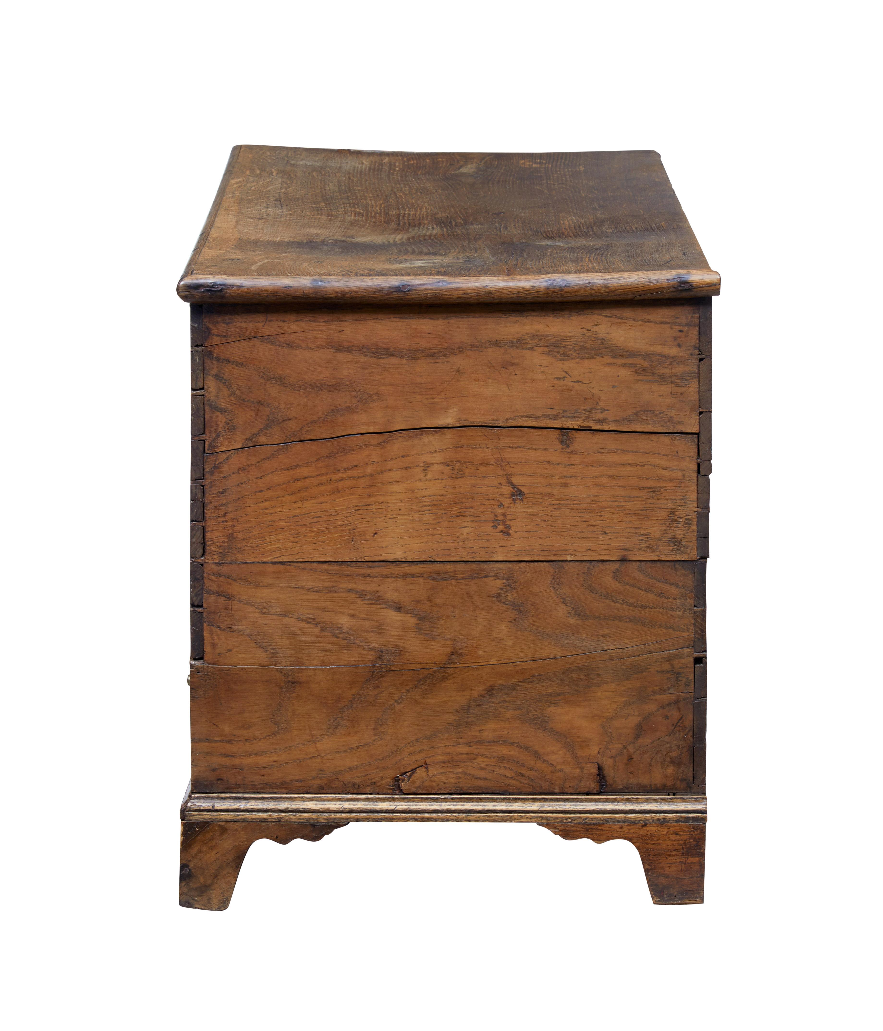 Georgian Late 18th Century Oak Mule Chest of Small Proportions