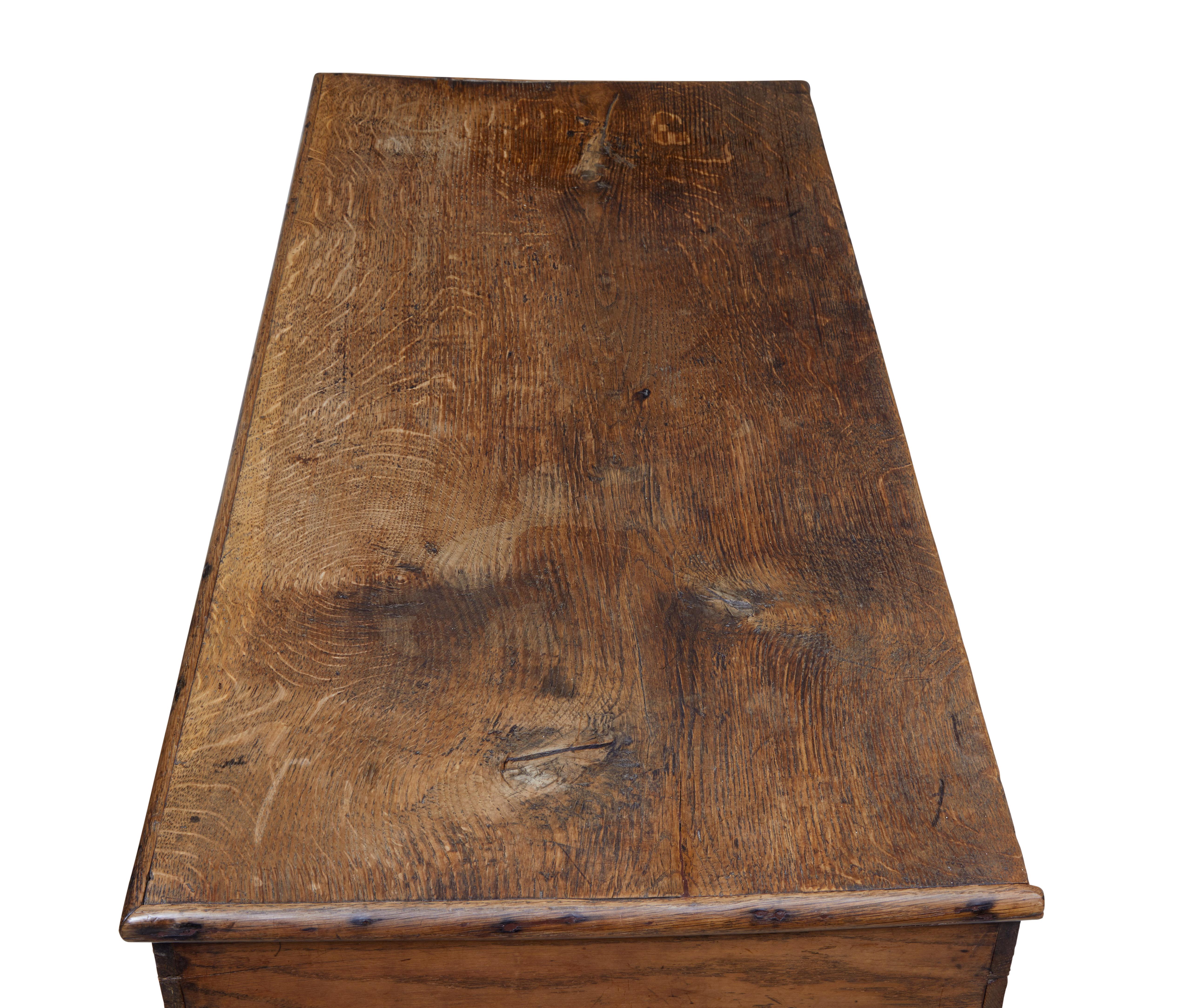 English Late 18th Century Oak Mule Chest of Small Proportions