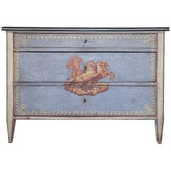 Late 18th Century of Italian Neoclassical Chest of Drawers in Painted Wood