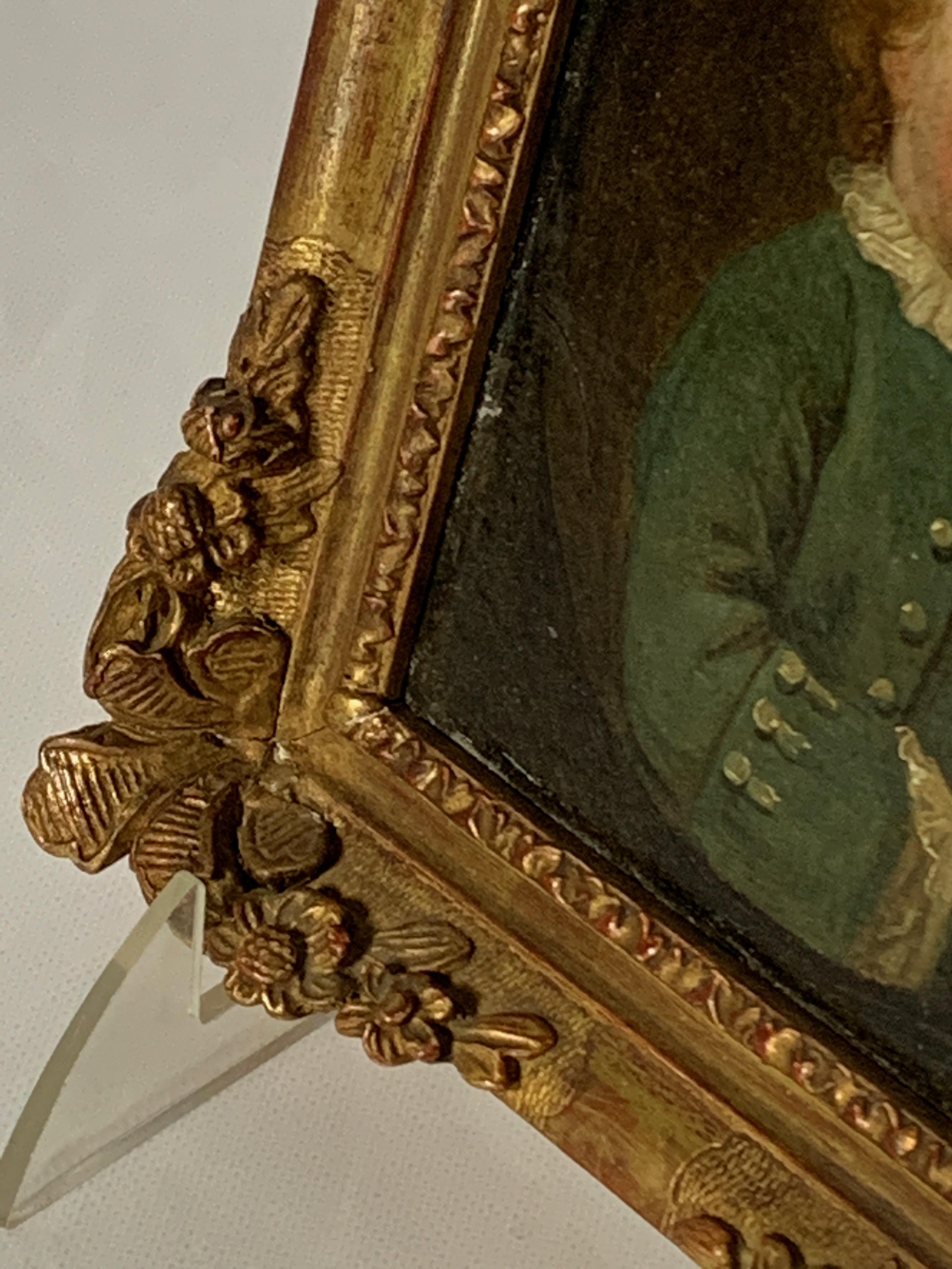 Late 18th Century Oil on Canvas Miniature Portrait of a Boy In Good Condition In Kilmarnock, VA