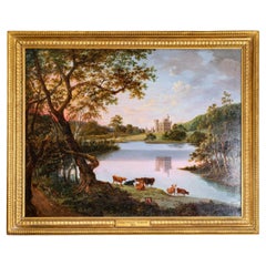 Pittura ad olio della fine del XVIII secolo del castello di Charleville Tullamore Co Offaly Irlanda