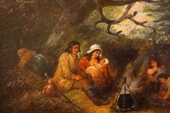 Peinture à l'huile de la fin du XVIIIe siècle "The Gypsy Family Encampment" par George Morland