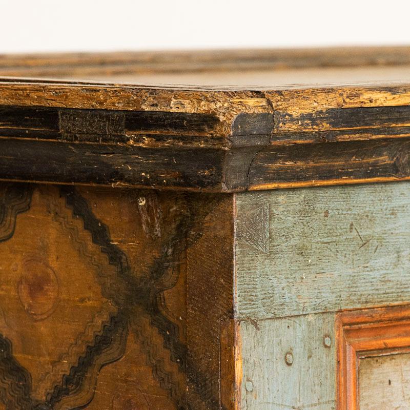 Late 18th Century Original Blue Painted Trunk Dated 1784 from Germany 7