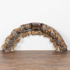 Late 18th Century Original Gilt & Painted Architectural Arch Fragment, Portugal