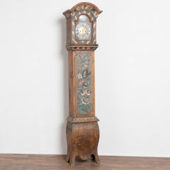 Late 18th Century Original Painted Swedish Grandfather Clock