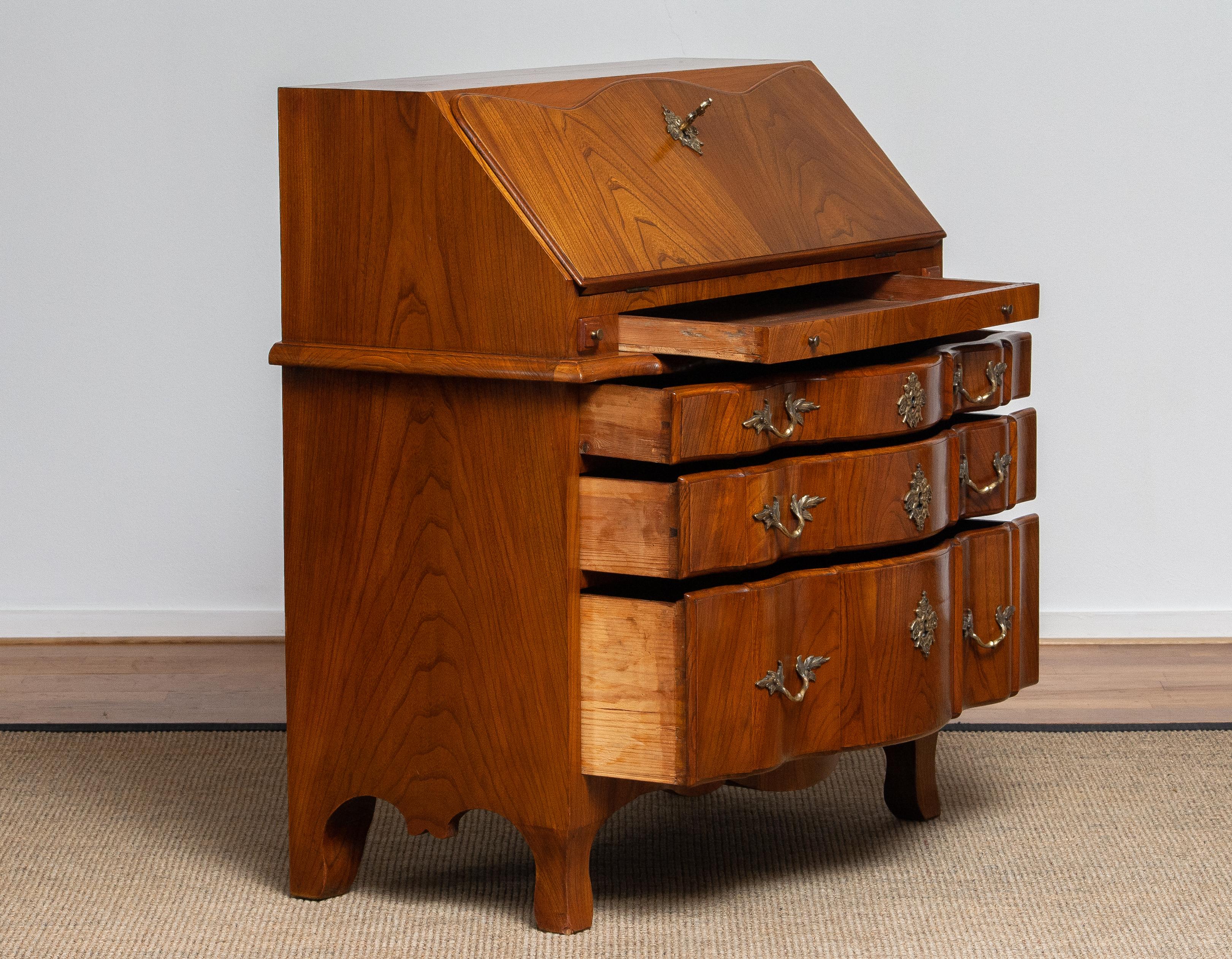 Late 18th Century Original Swedish Cherry / Brass Secretaire for Duke / Duchess 10