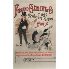 Late 18th Century Original Antique French Poster, 'Fernand Calment & Co'