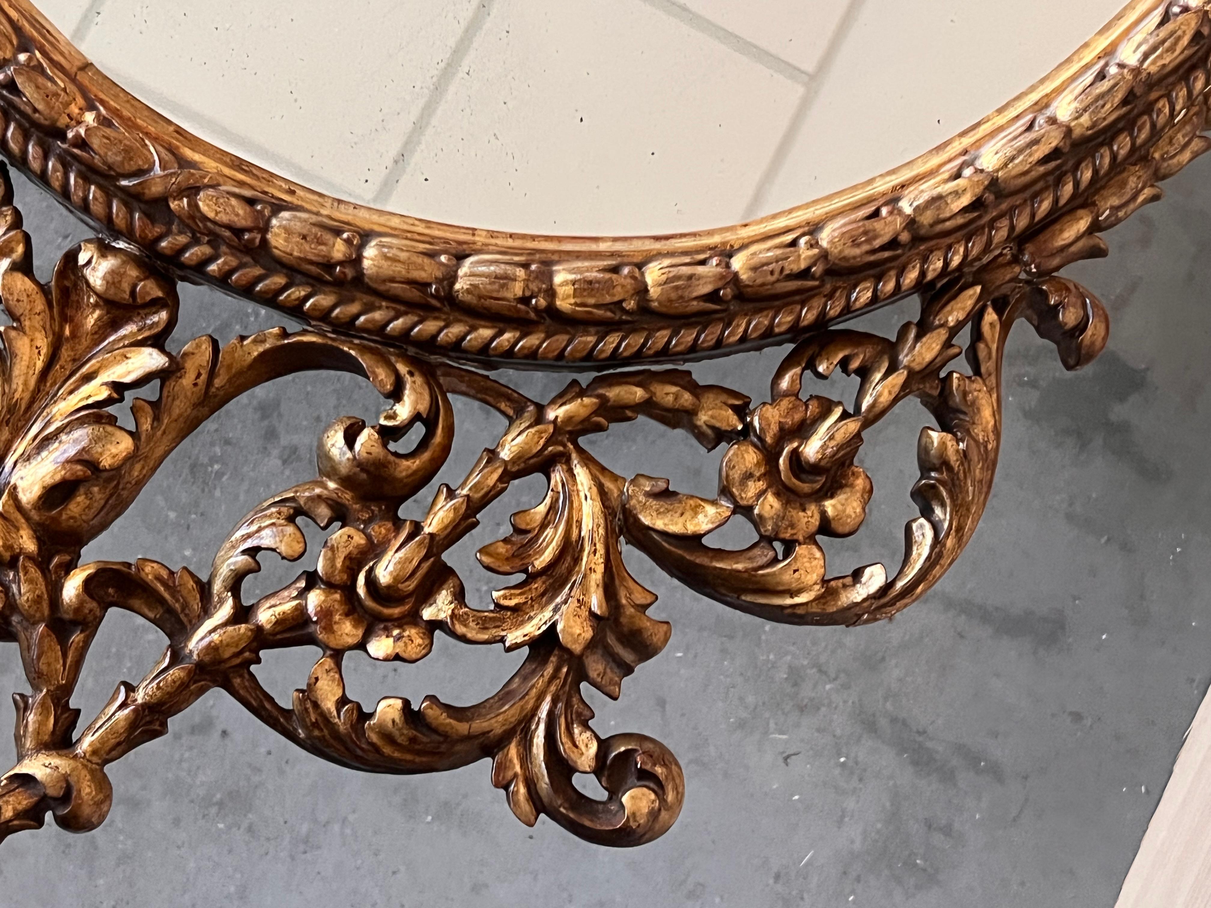 Giltwood Late 18th Century Oval Gilt Mirror For Sale