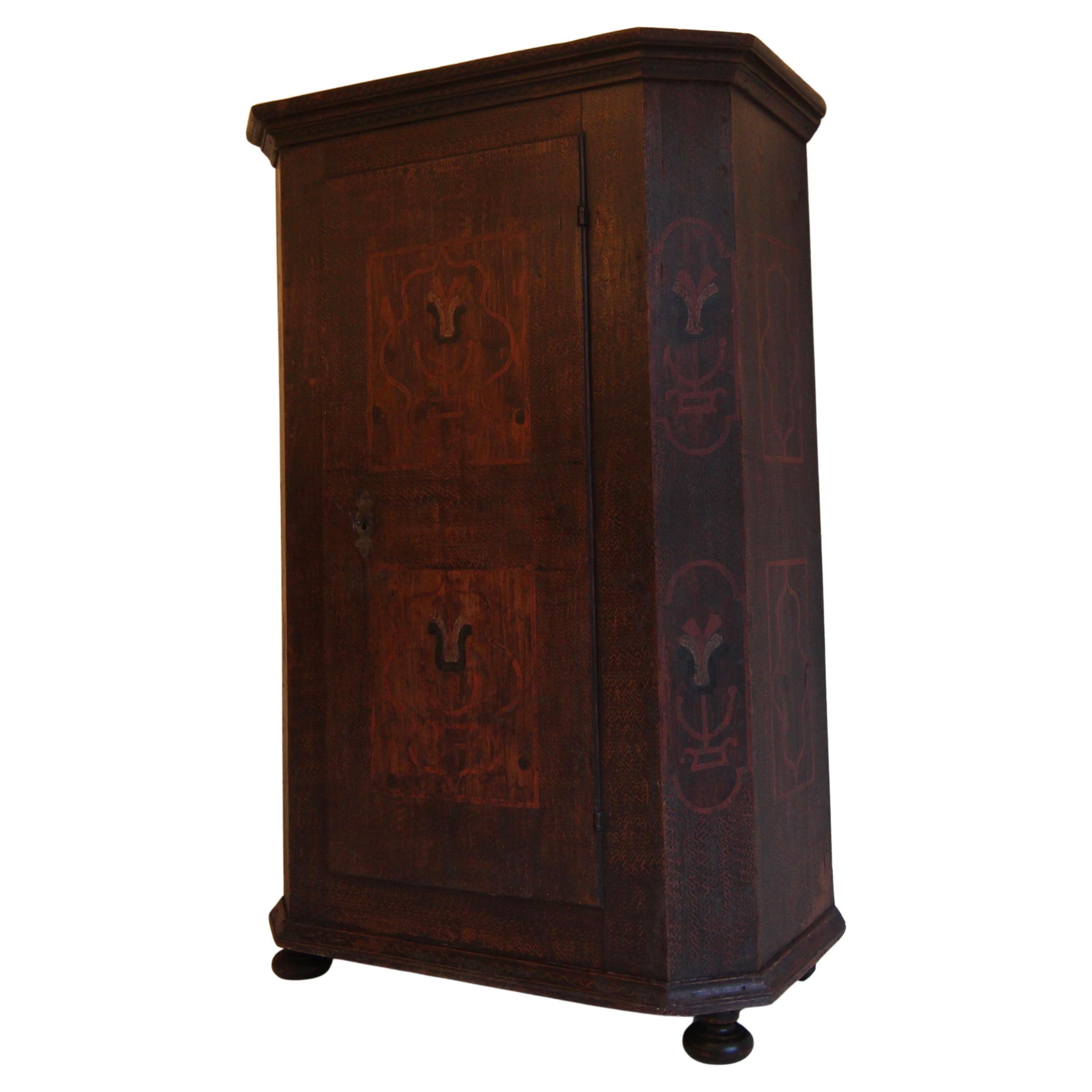 Late 18th Century Painted Folk Art Cabinet
