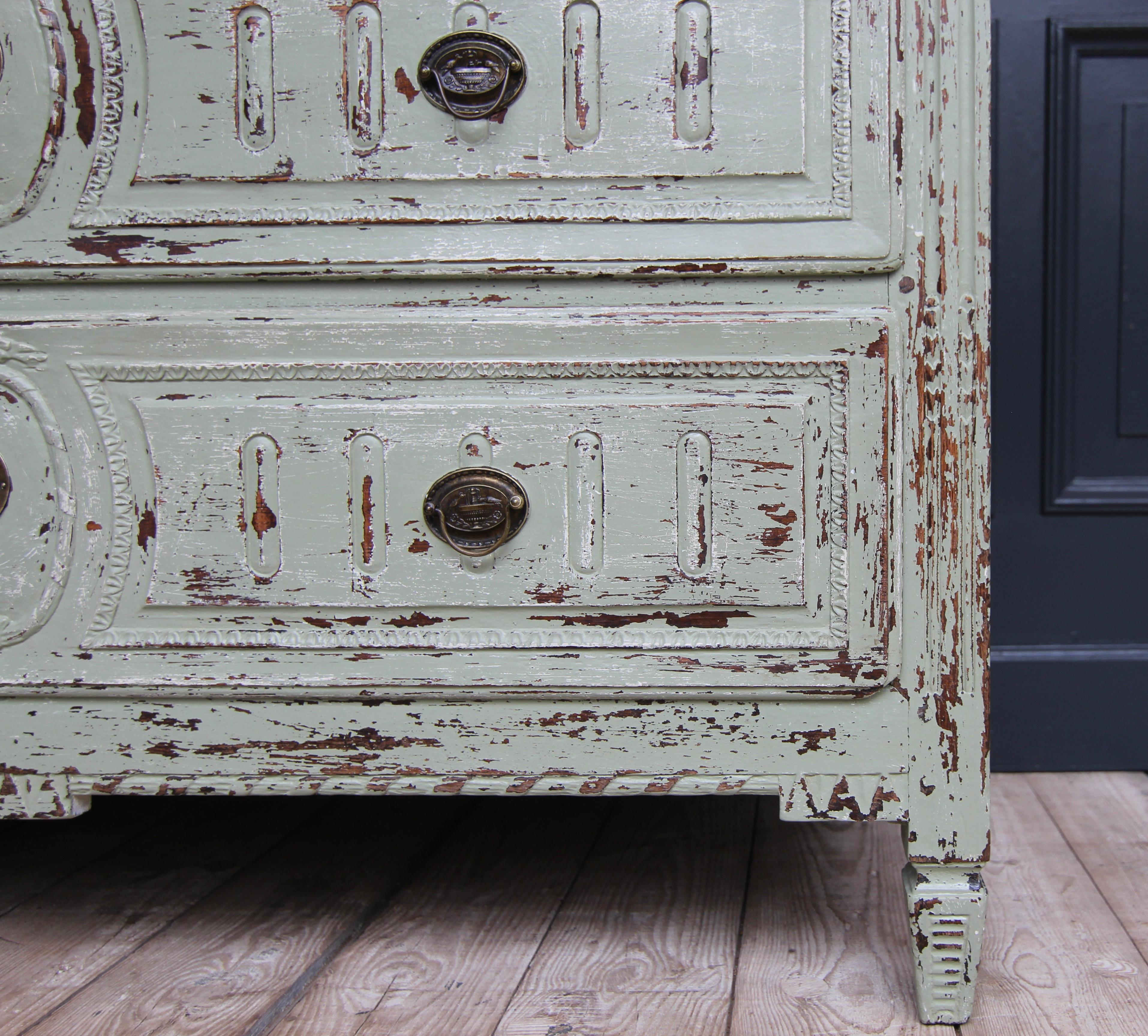 Late 18th Century Painted Louis XVI Chest of Drawers For Sale 8